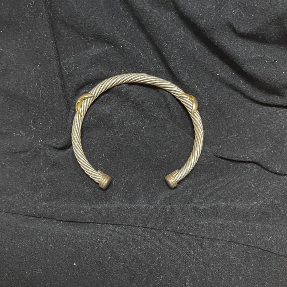 David Yurman Silver and Gold Cable Bracelet
